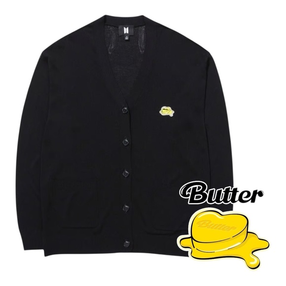 BTS BUTTER BLACK CARDIGAN SZ M - BNWT (THIS LISTING IS FOR THE CARDIGAN ONLY!) - Picture 1 of 9